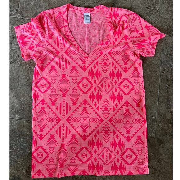 Victoria's Secret PINK Aztec print, V-neck sleepwear, women's size L - Picture 1 of 3